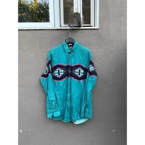 Vintage Roper Aztec Print Western Shirt Size XL Made In USA